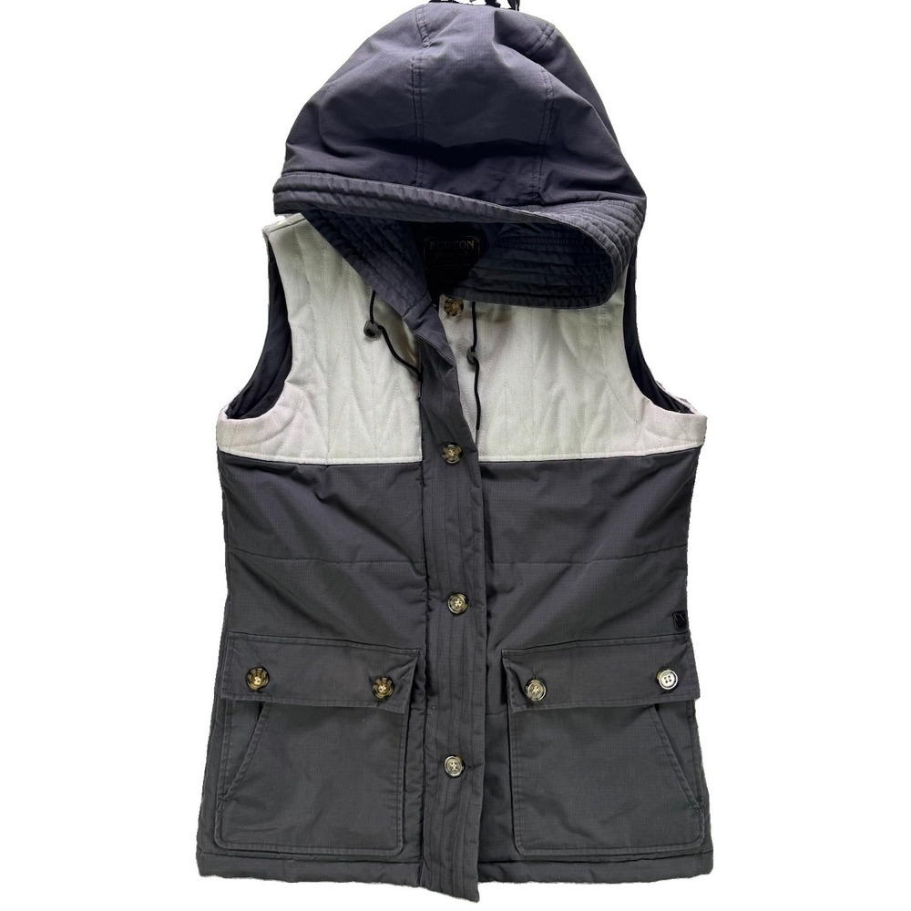 Burton Dryride Hooded Vest Womens Small Full Zip Ripstop Canvas Durable Skiing